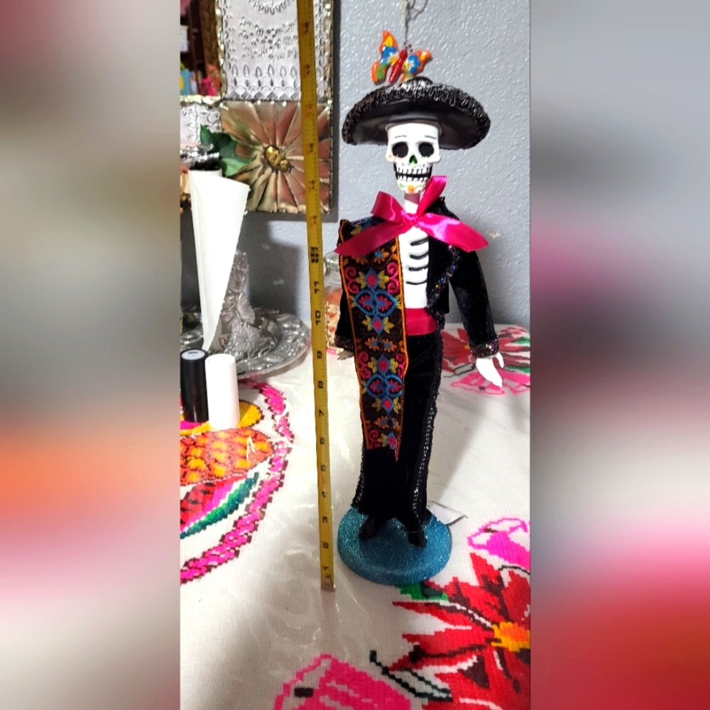 Mexican man mariachi doll figurine for Halloween or day of the dead
